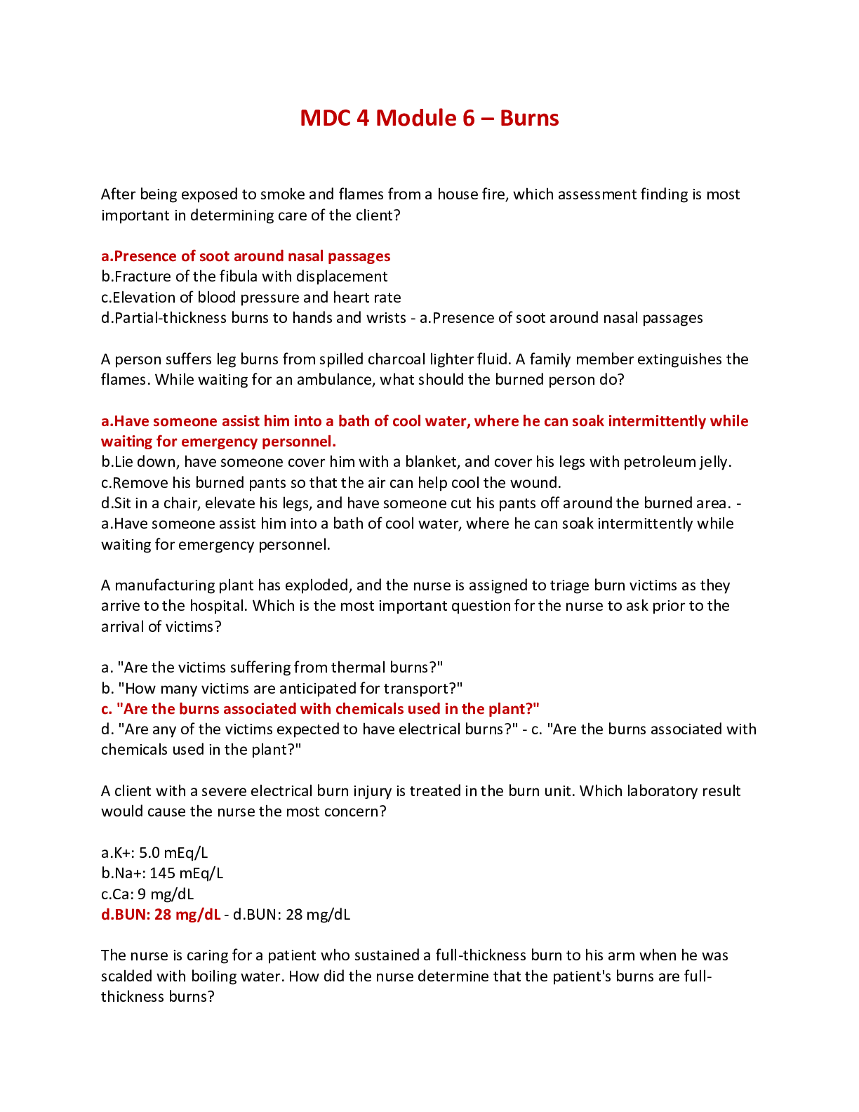 Preview image of MDC 4 Module 6 – Burns document